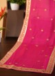 Wedding Wear Embroidered Dupatta In Pink Color